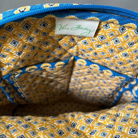 Vera Bradley Riveria Blue Yellow Floral Back Pack Book Bag 7 pocket 14" - Picture 9 of 9